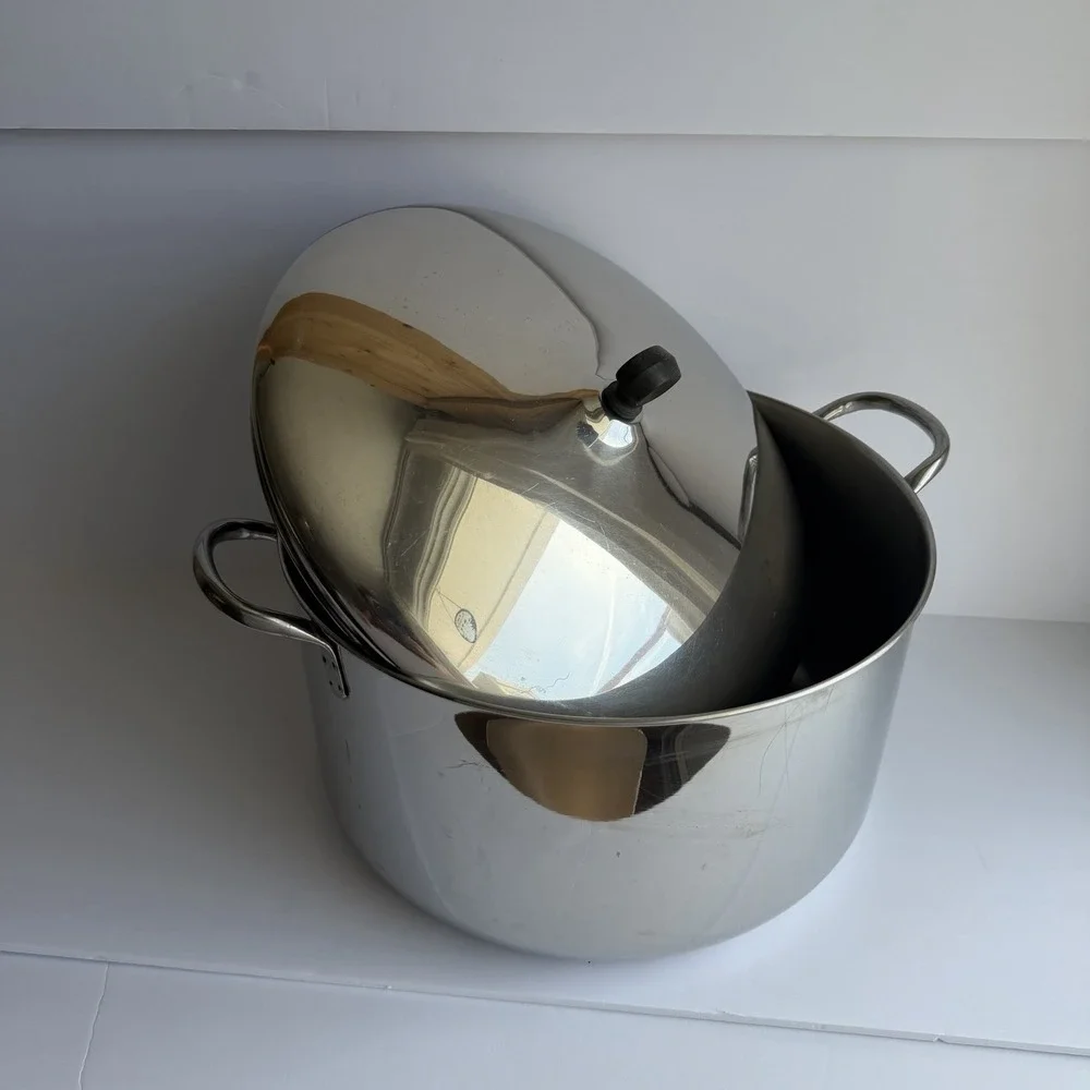 Farberware Vintage 12 Qt Stock Pot with Lid Stainless Steel Aluminum Clad NY USA